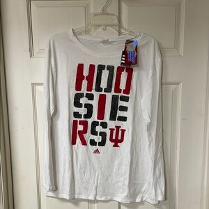 New with tag Women’s size large Adidas White Long Sleeve Indiana Hoosiers Shirt